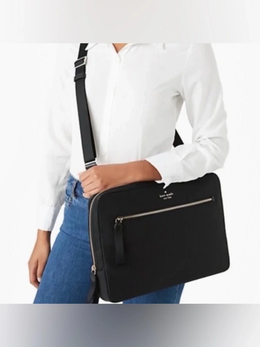 NWOT KATE SPADE ♠️ Chelsea Nylon Laptop Computer Briefcase Crossbody Bag, Black